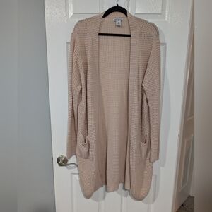 Emma's Expression Maternity Light Pink Open-Front Sweater in Size 2X